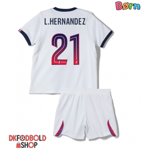 Paris Saint-Germain Lucas Hernandez #21 Udebanesæt Børn 2026-27 Kort ærmer (+ korte bukser)